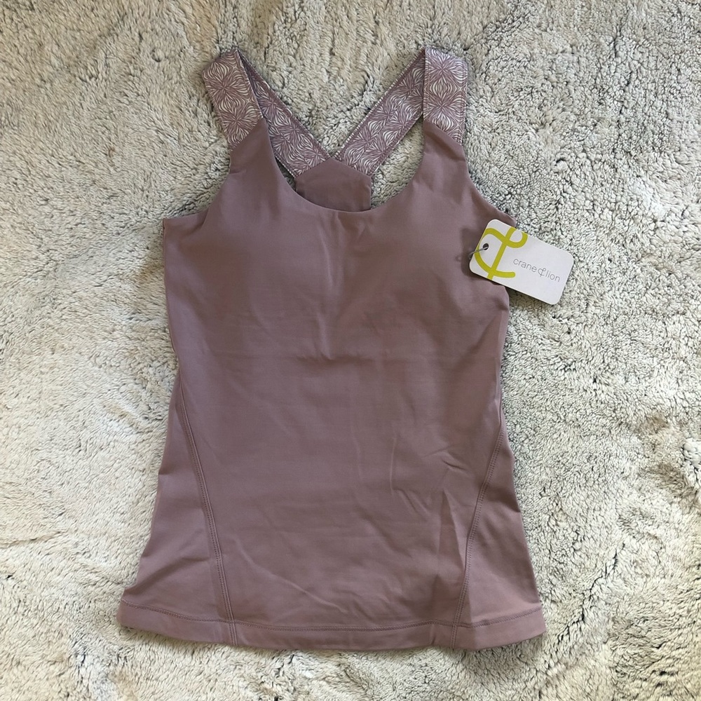 Exercise/yoga built-in bra tank.